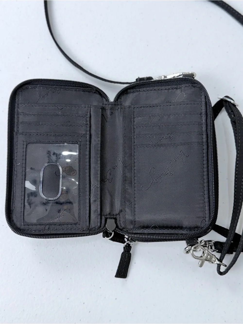 Vera Bradley RFID Black Quilted Crossbody Wallet Wristlet Convertible Purse - Picture 5 of 9